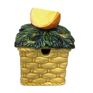 Lefton Orange Marmalade Jam‎ Basket Condiment Pot Vintage 60s 70s Retro Kitchen